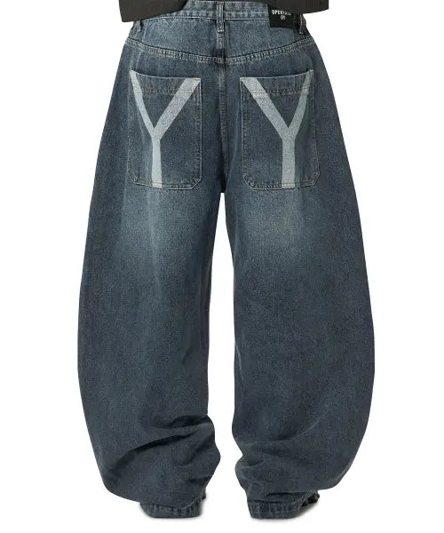 [OPENYARD(OY)] LASER WIDE VOLUME PANTS - DEEP BLUE