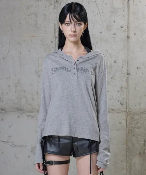 [ROCKCAKE] Static Sleeve Hoodie - Gray