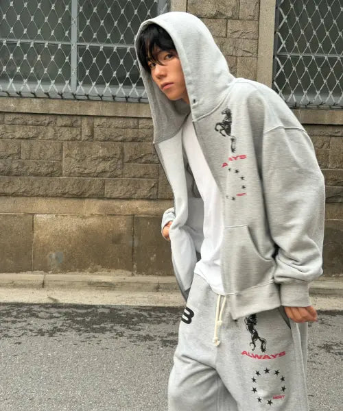 [AMOU] AMOU Horse Sweat pants GRAY
