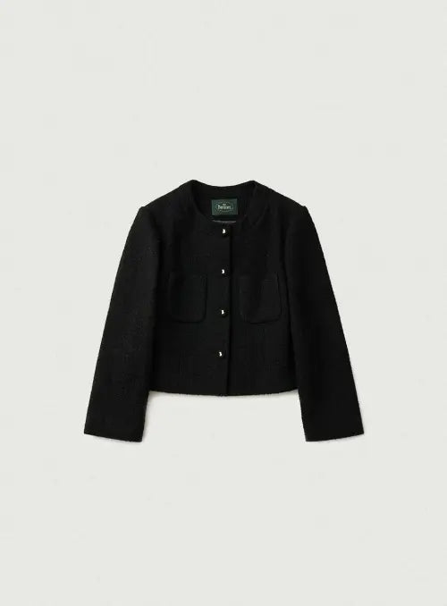 [THEBARNNET] Annes Tweed Set-up Jacket_Black