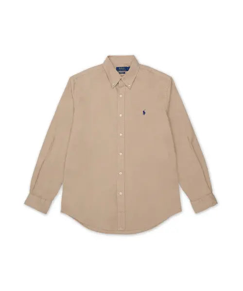 [POLO RALPH LAUREN] CUBDPPCS-LONG SLEEVE-SPORT SHIRT 40/1 GD OXFORD-MEDIUM BEIGE-260 / 커스텀핏 가먼트 다이 옥스포드 셔츠-미디움 베이지