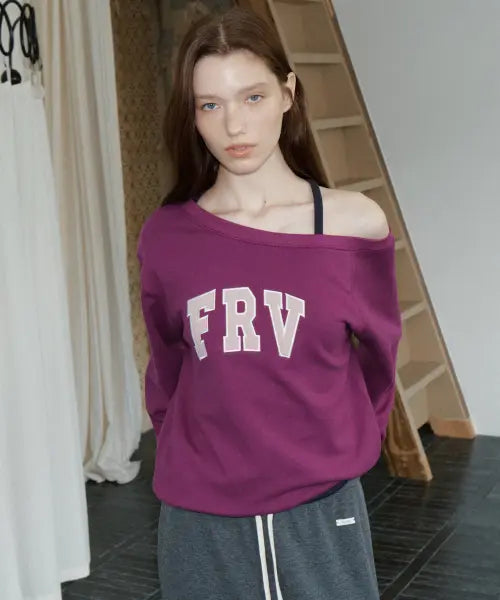 [FRIVER07] FRV off shoulder sweatshirt [FRFA05LT07]_Purple