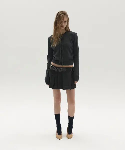 [LCDC™] BUTTON-DETAIL CARDIGAN (CHARCOAL)