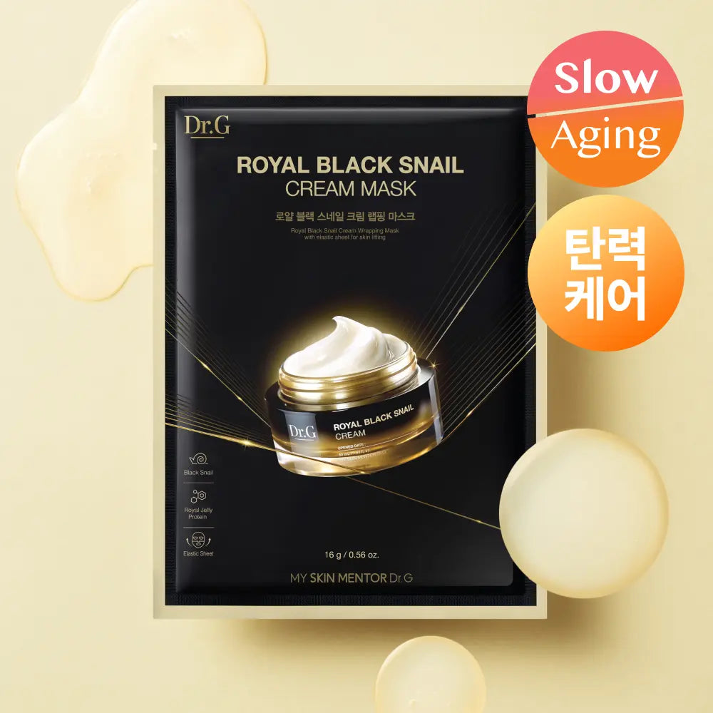 [Dr.G] Dr.G Royal Black Snail Cream Mask (1 Sheet) / [영양/탄력] 닥터지 로얄 블랙스네일 크림마스크 1매