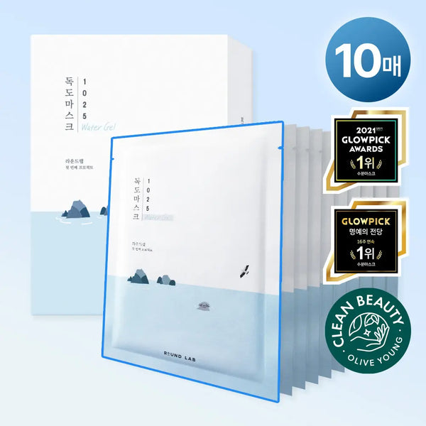 [Round Lab] Round Lab 1025 Dokdo Hydrating Water Gel Mask 10 Sheets / [고밀착/수분진정] 라운드랩 1025 독도 수분 워터겔 마스크 10매