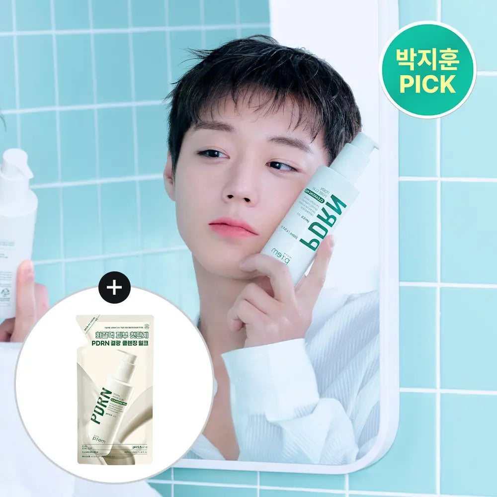 [makeprem] make:prem PDRN Pore Clay Cleansing Milk 200ml Set (+Refill 100ml) / [매끈결광/화잘먹] 메이크프렘 PDRN 포어 클레이 클렌징밀크 200ml 기획 (+리필 100ml)