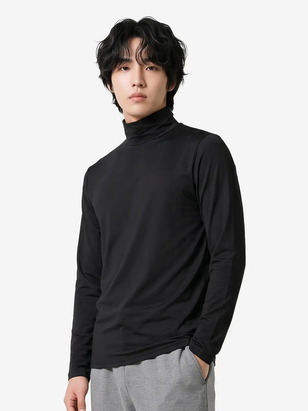 [DAISO] EasyWarm Men's Thermal Turtleneck Top (XL, Black) / 이지웜 남성 보온터틀넥 상의(XL)(블랙)