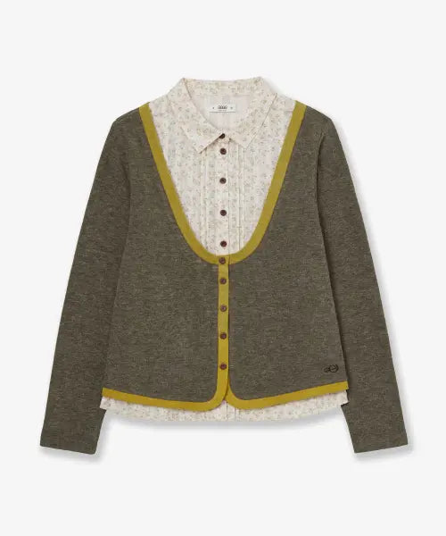 [AEAE] Layered Cardigan / SHIRTS LAYERED CARDIGAN [OLIVE]
