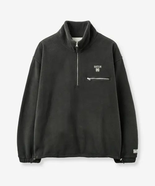 [SATUR] Fleece Half Zip-up Charcoal / 플리스 하프 집업 차콜