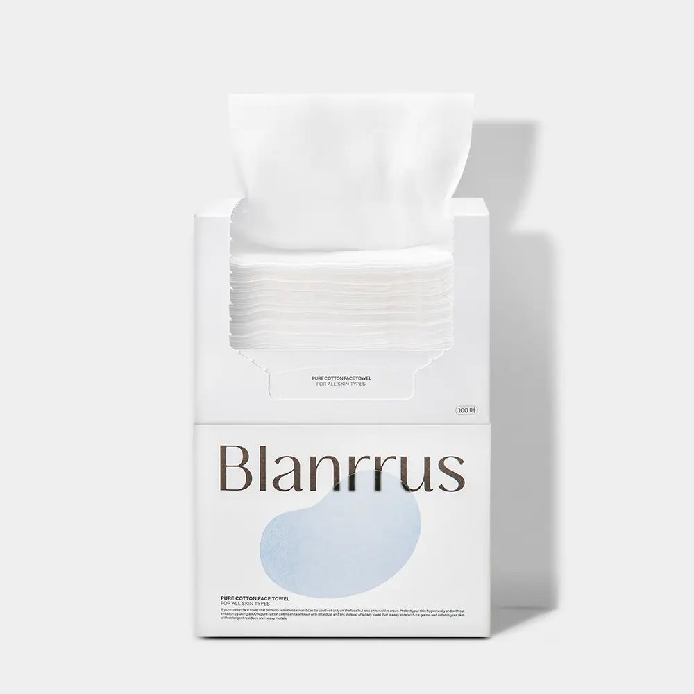 [7968] Blancrus Pure Cotton Face Towels, 100 Count / [대용량] 블랑루스 퓨어 코튼 페이스타올 100매